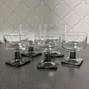 Set of five MCM Federal Glass Nordic gray glasses